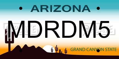 MDRDM5 Arizona License Plate