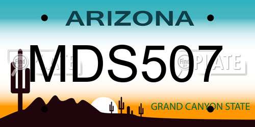 MDS507 Arizona License Plate