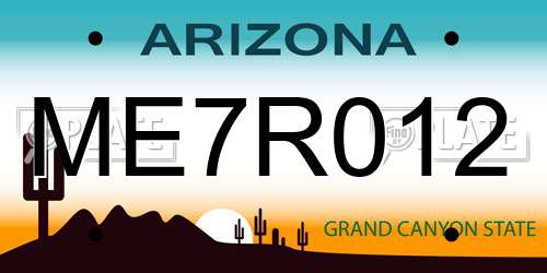 ME7R012 Arizona License Plate