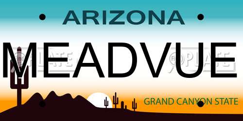 MEADVUE Arizona License Plate