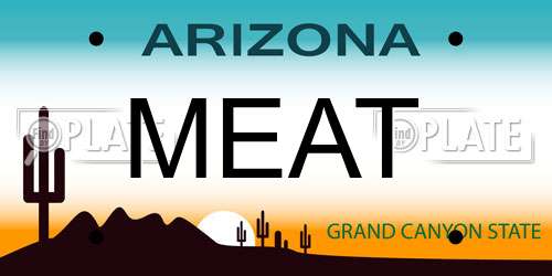 MEAT Arizona License Plate