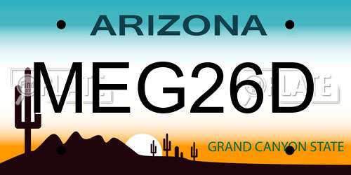 MEG26D Arizona License Plate
