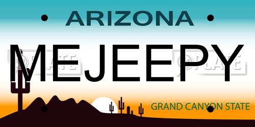 MEJEEPY Arizona License Plate