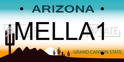 MELLA1 Arizona License Plate