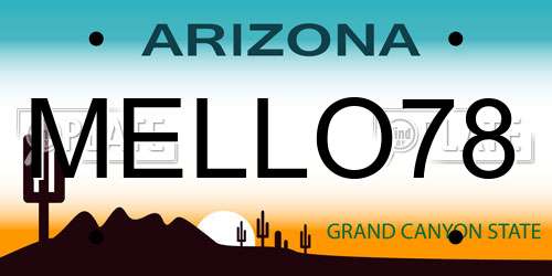 MELLO78 Arizona License Plate