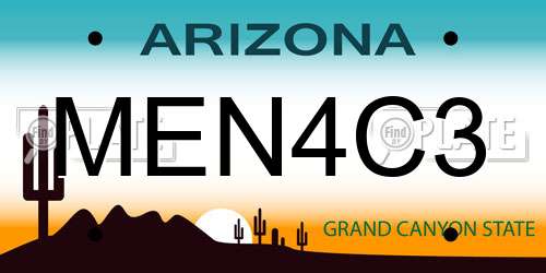 MEN4C3 Arizona License Plate