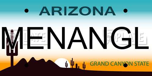 MENANGL Arizona License Plate