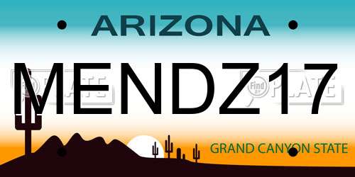MENDZ17 Arizona License Plate