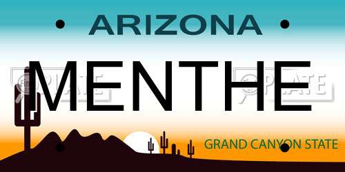 MENTHE Arizona License Plate