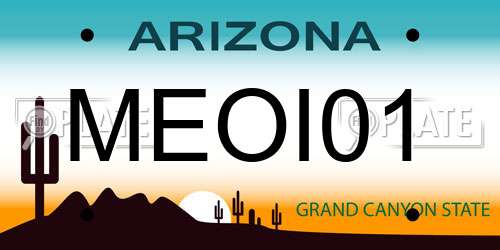 MEOI01 Arizona License Plate