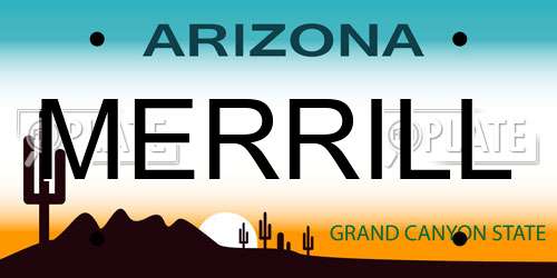 MERRILL Arizona License Plate
