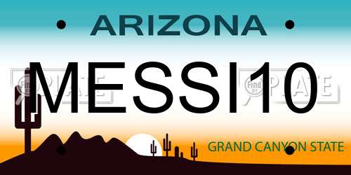 MESSI10 Arizona License Plate