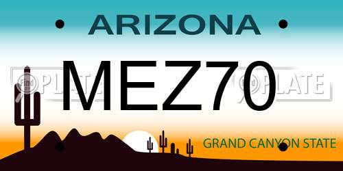 MEZ70 Arizona License Plate