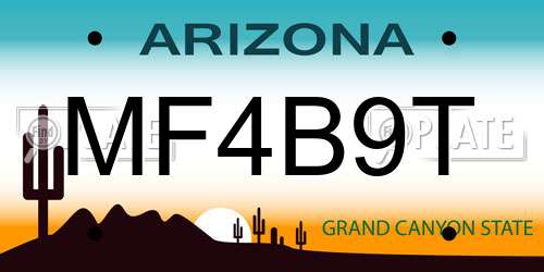 MF4B9T Arizona License Plate