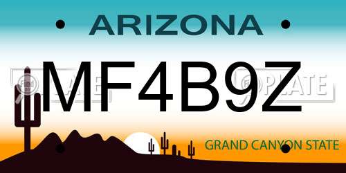 MF4B9Z Arizona License Plate