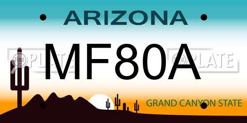 MF80A Arizona License Plate