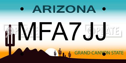 MFA7JJ Arizona License Plate