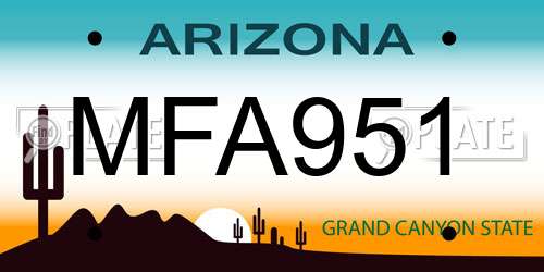 MFA951 Arizona License Plate