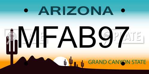 MFAB97 Arizona License Plate