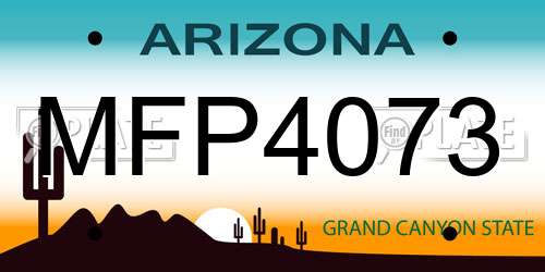 MFP4073 Arizona License Plate