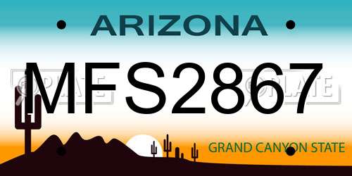MFS2867 Arizona License Plate