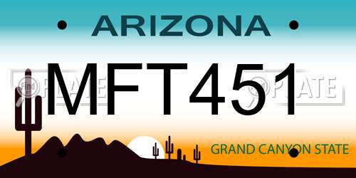 MFT451 Arizona License Plate