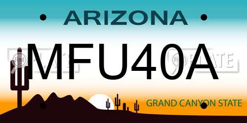 MFU40A Arizona License Plate