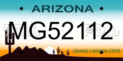 MG52112 Arizona License Plate