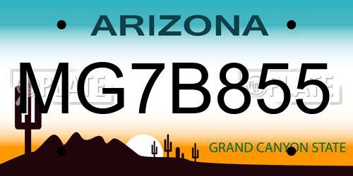 MG7B855 Arizona License Plate
