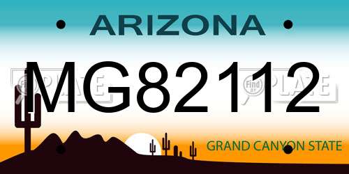 MG82112 Arizona License Plate