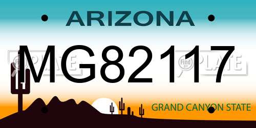MG82117 Arizona License Plate