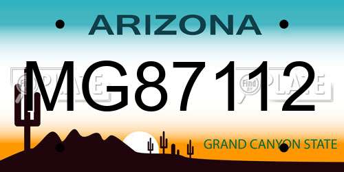 MG87112 Arizona License Plate