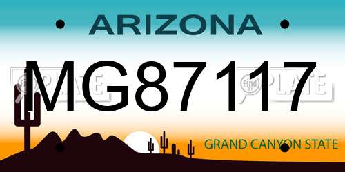 MG87117 Arizona License Plate