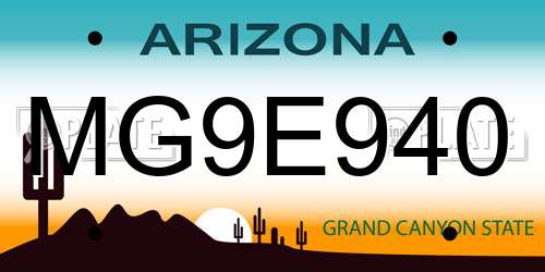 MG9E940 Arizona License Plate