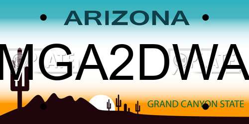 MGA2DWA Arizona License Plate