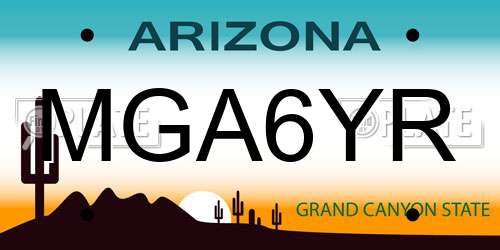 MGA6YR Arizona License Plate