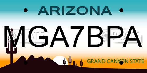 MGA7BPA Arizona License Plate