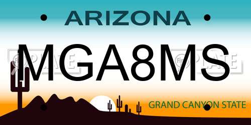 MGA8MS Arizona License Plate