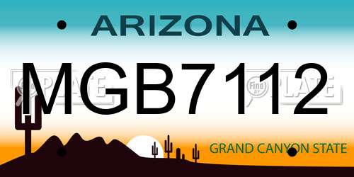 MGB7112 Arizona License Plate