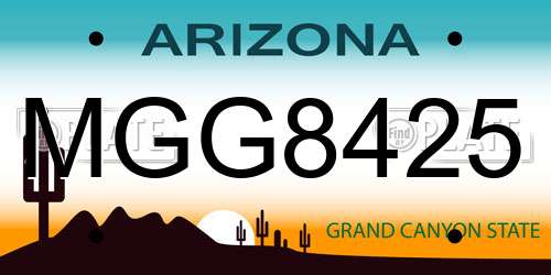 MGG8425 Arizona License Plate