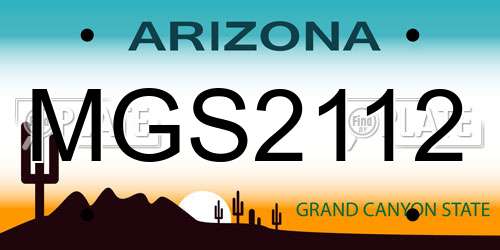 MGS2112 Arizona License Plate