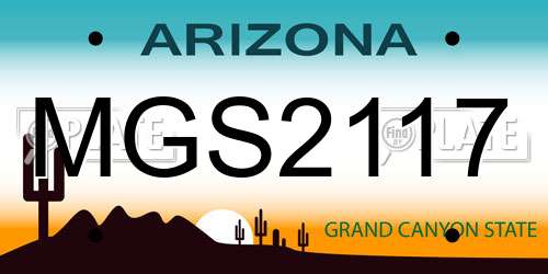 MGS2117 Arizona License Plate