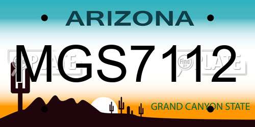 MGS7112 Arizona License Plate