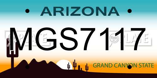 MGS7117 Arizona License Plate