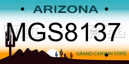 MGS8137 Arizona License Plate