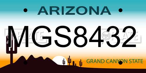 MGS8432 Arizona License Plate