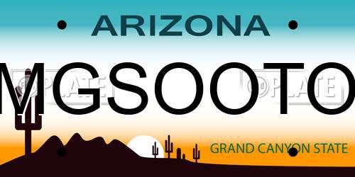 MGSOOTO Arizona License Plate