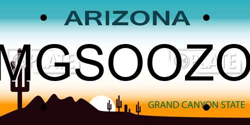 MGSOOZO Arizona License Plate