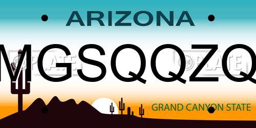 MGSQQZQ Arizona License Plate
