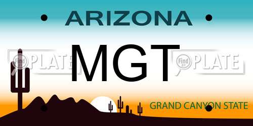 MGT Arizona License Plate